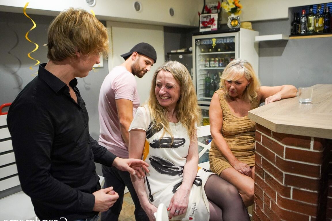 21P Insatiable grannies get involved in group sex action with two brothers