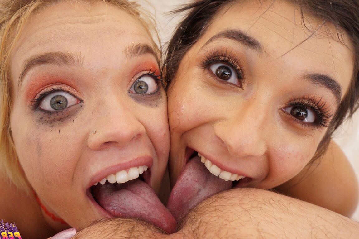 15P Teens Brooklyn Gray and Katie Kush lick a guy's asshole and suck his dick