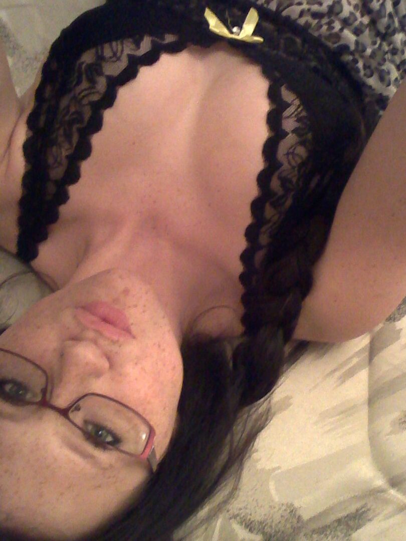 12P Geeky brunette Freckles 18 touches her hot tits in her solo homemade session