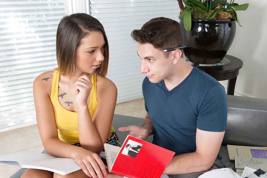 16P Teen cutie Jaye Summer forgoes homework to suck dick instead
