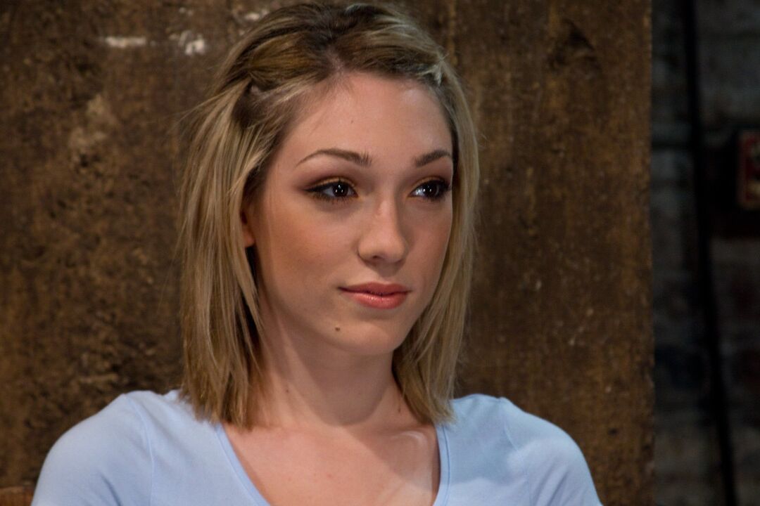 21P Sweet babe with small tits Lily LaBeau gets her nips clamped & her twat toyed
