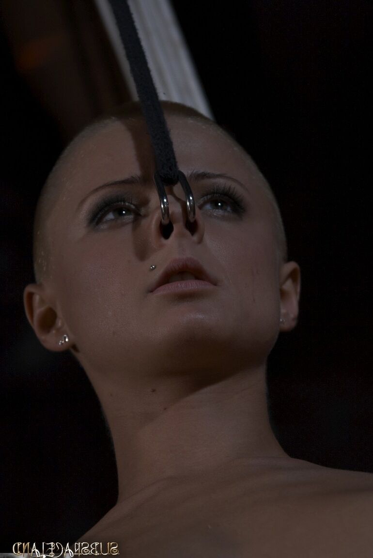 17P Alt chick CJ is suspended upside down to suck off her male captor