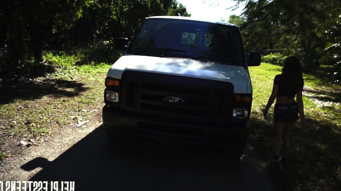 15P Petite teen finds herself tied up and banged in a van after accepting a ride