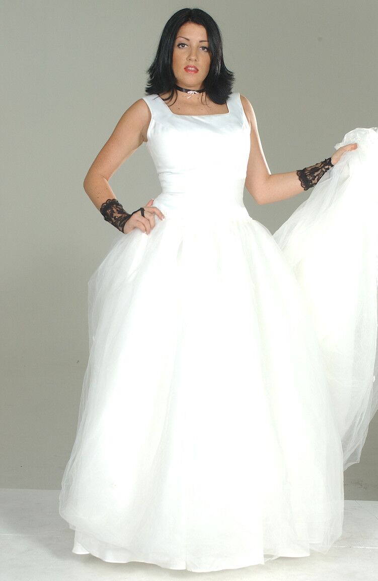 21P Naughty bride Piper Austin peels off her lovely gown to tease in slutty nylons