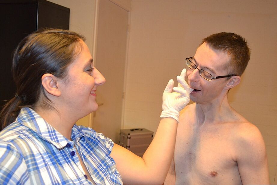 20P Male sub in glasses gets pegged and endures prostrate exam by butchy females