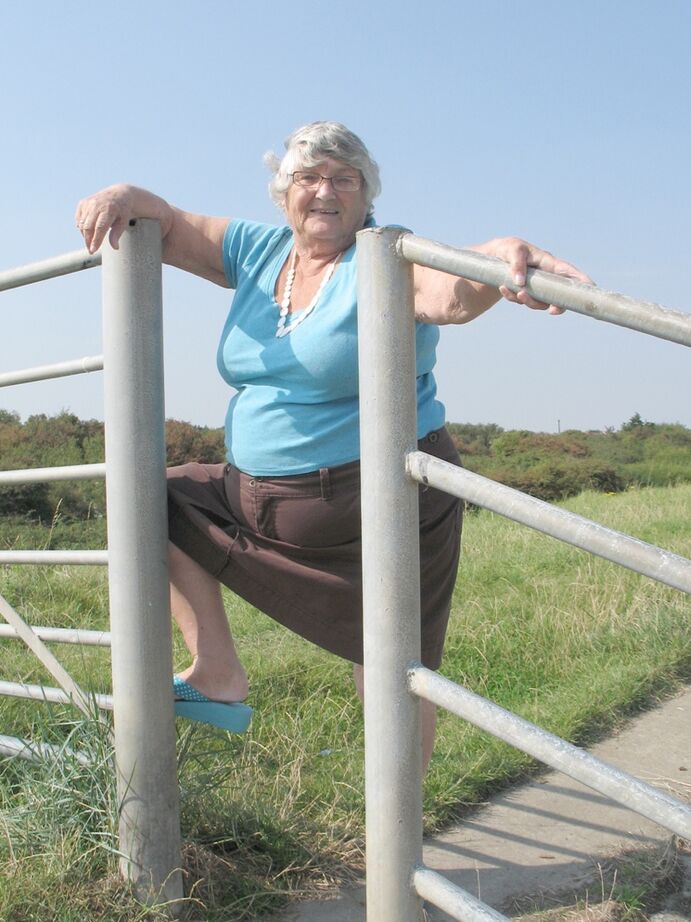 20P Fat old woman Grandma Libby exposes herself on a desolate bike path