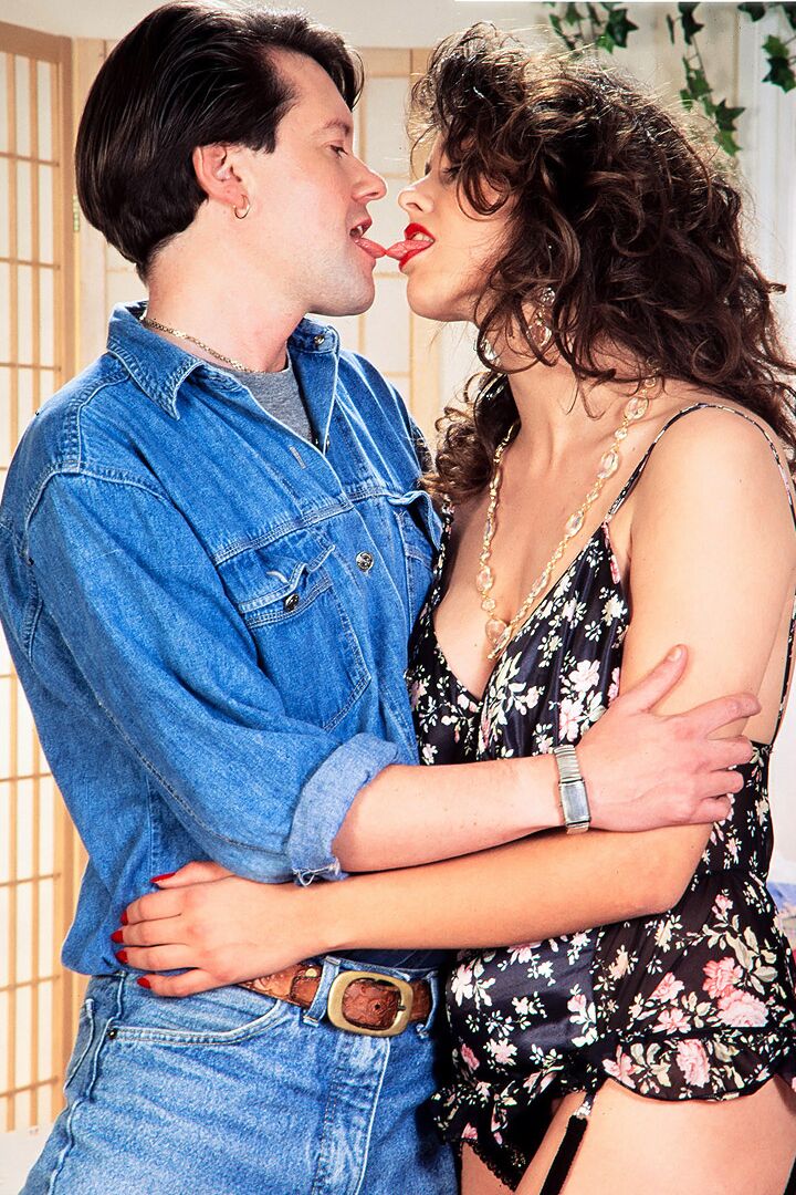 16P Big titted chick Jeannine Oldfield licks a nipple during sexual relations