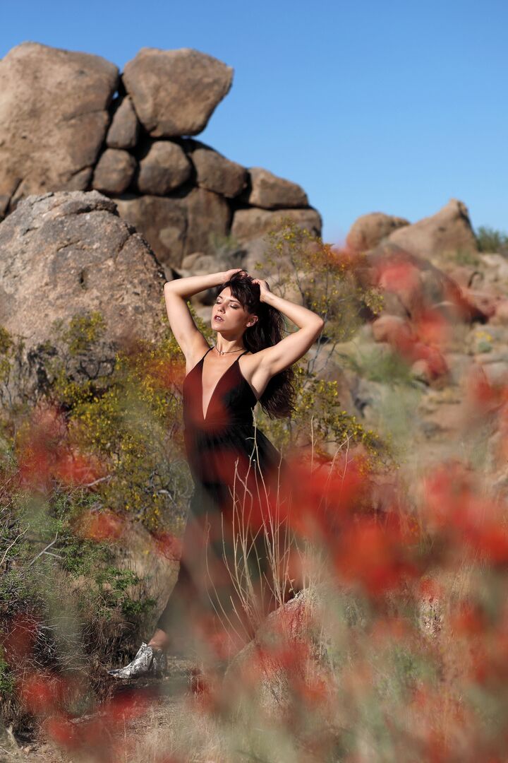 12P Pretty brunette with an ass to die for gets naked in footwear in back country