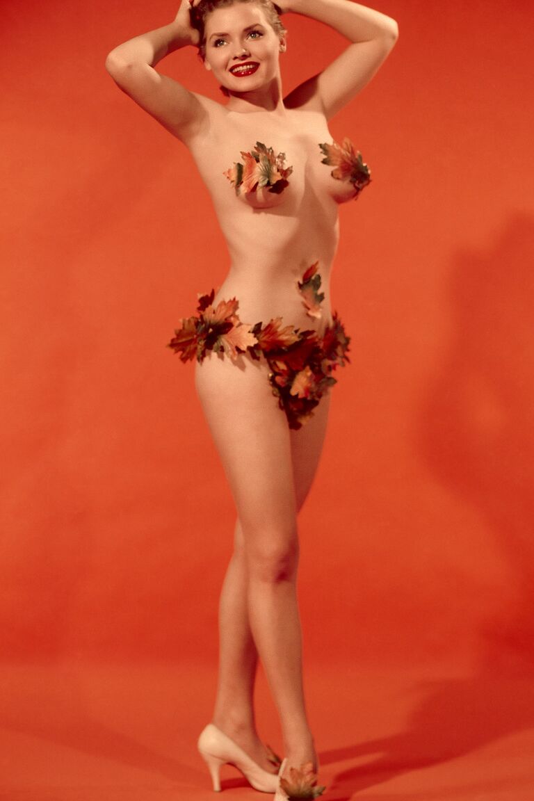 11P Adorável modelo vintage britânica Judy Lee Tomerlin expondo seus seios naturais empinados