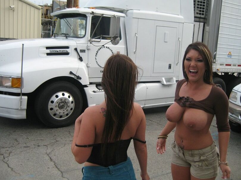 16P Slutty MILFs Whitney Stevens and Claire Dames getting naked in public