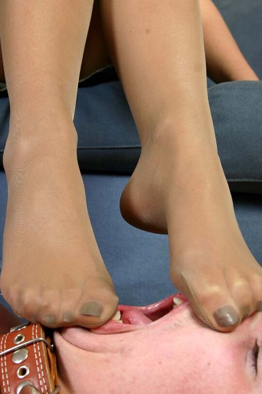 16P Slave takes boots off his mistress to sniff her sweaty stokings