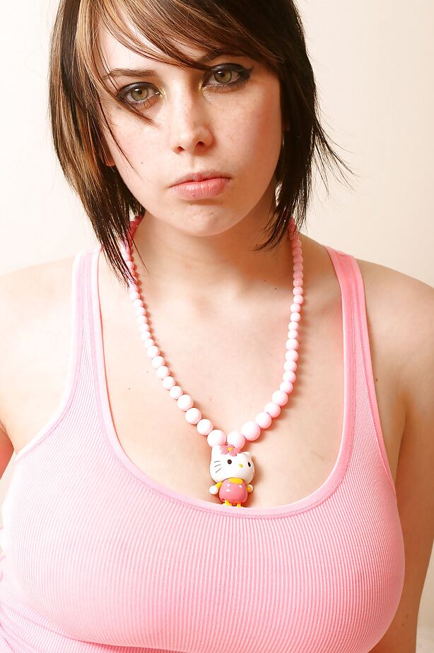 16P Doesn't take long for teen Louisa to remove her top & expose her jugs