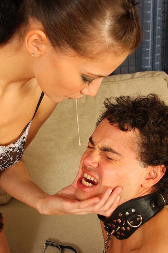16P Disobedient slave licking mistress's beautiful feet for being a bad boy