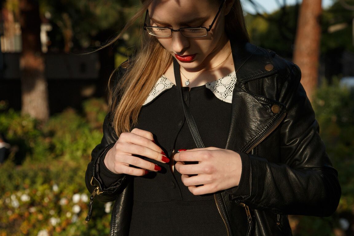 12P Teen girlfriend Freda Motten flashing her red panties in public