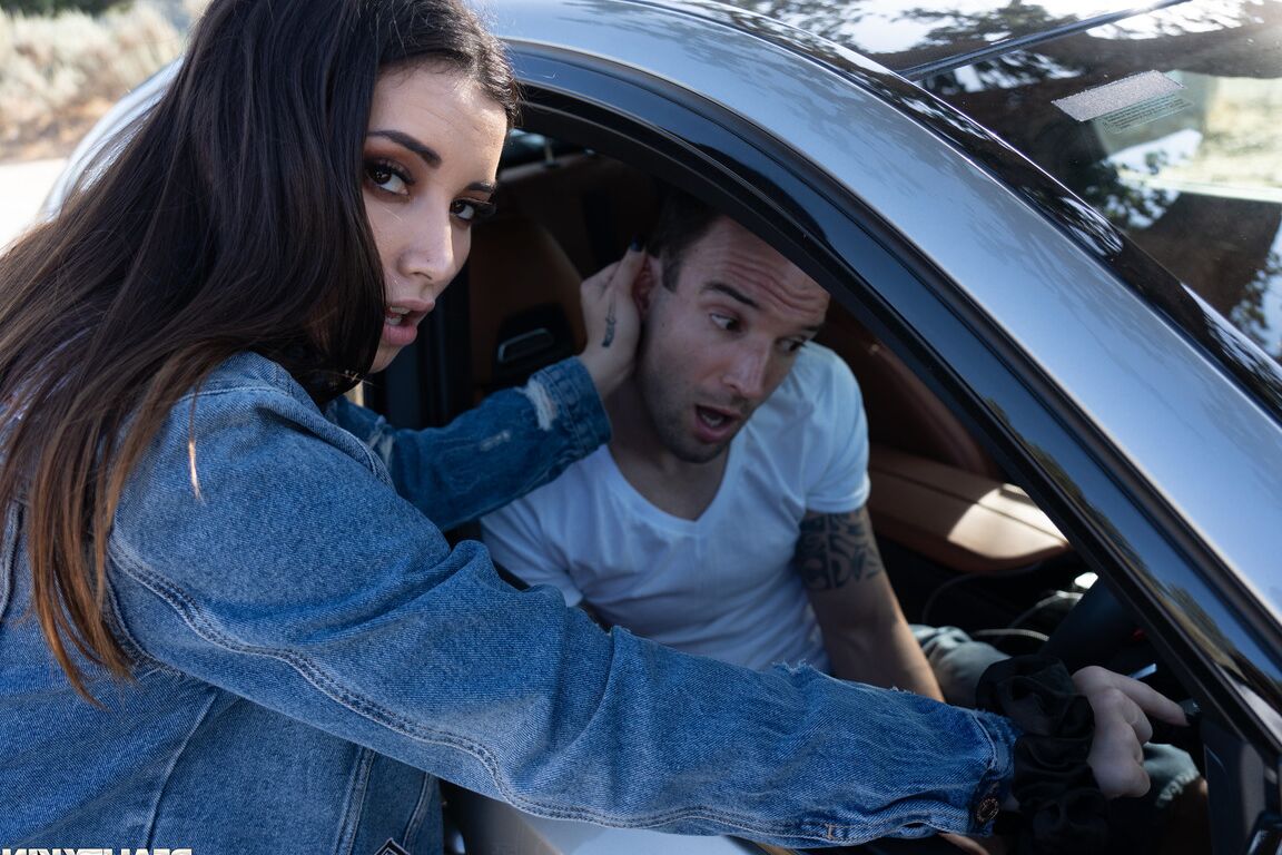21P Adventurous teen Aria Lee having sex in the middle of the road with her new BF