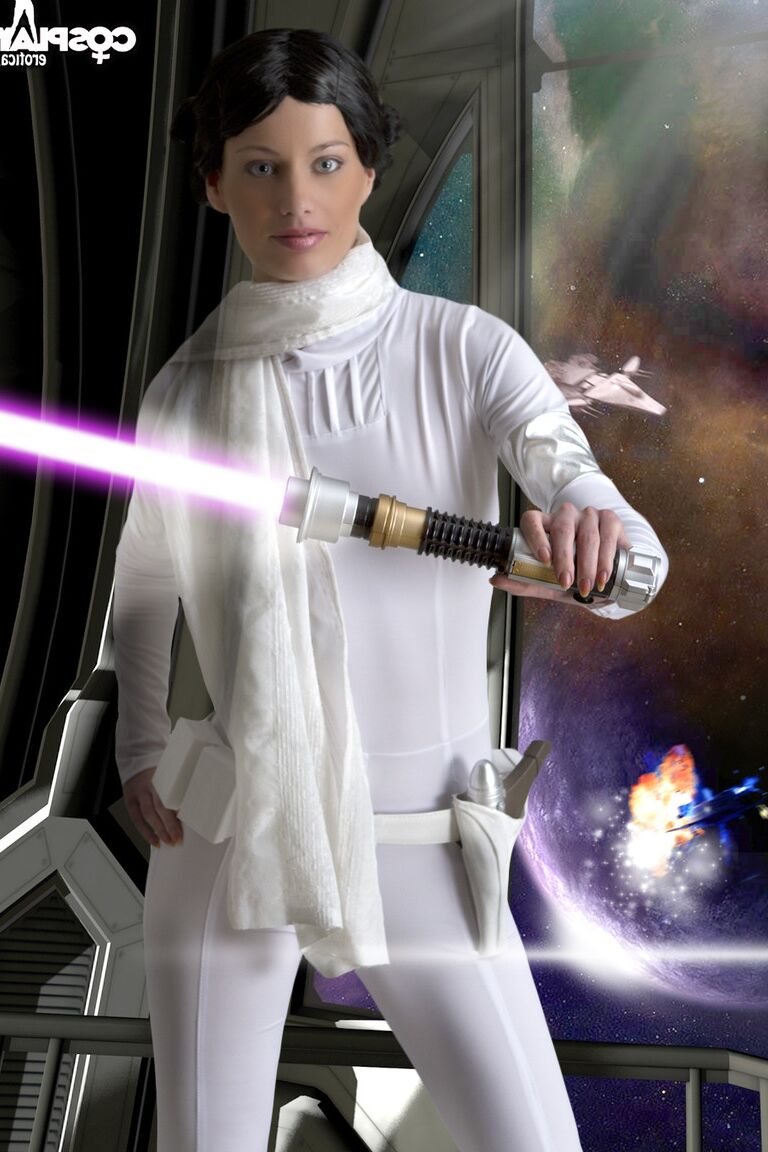 12P Living doll wields a lightsaber while emulating Princess Leah