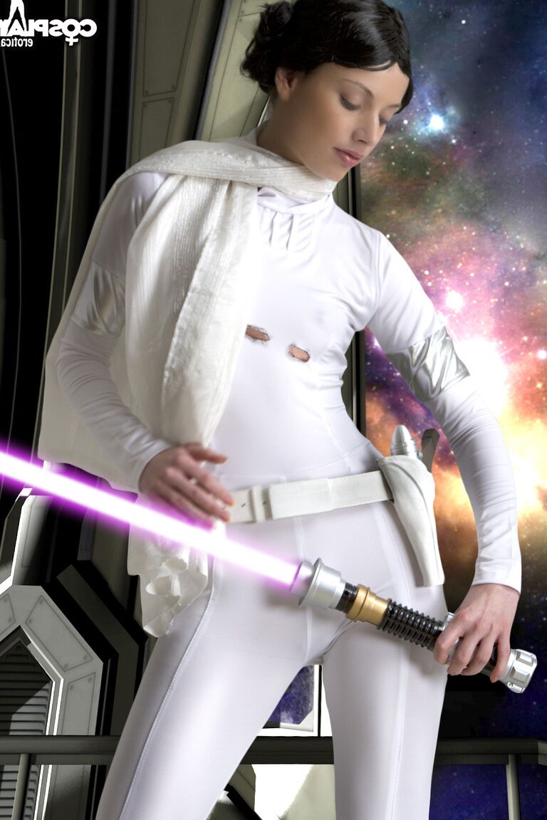 12P Living doll wields a lightsaber while emulating Princess Leah