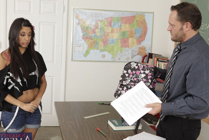 12P Naughty Gia Steel gets caught with test answers and passes by fucking her