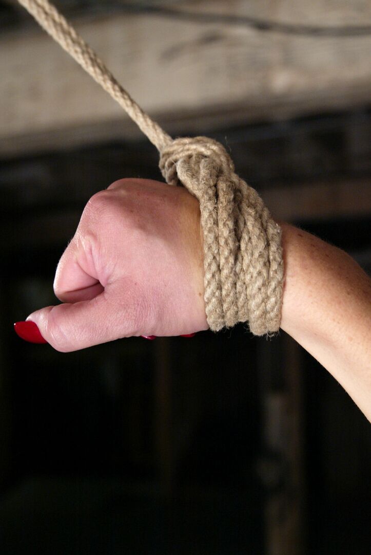 21P Curvy costumed Christina Carter gets ball gagged & tied up for BDSM fingering