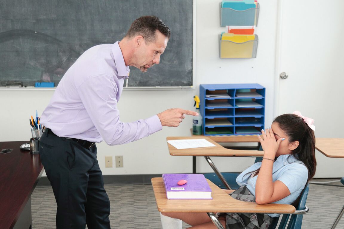 17P Adorable tiny schoolgirl Jasmine Summers kept after class for fuck discipline