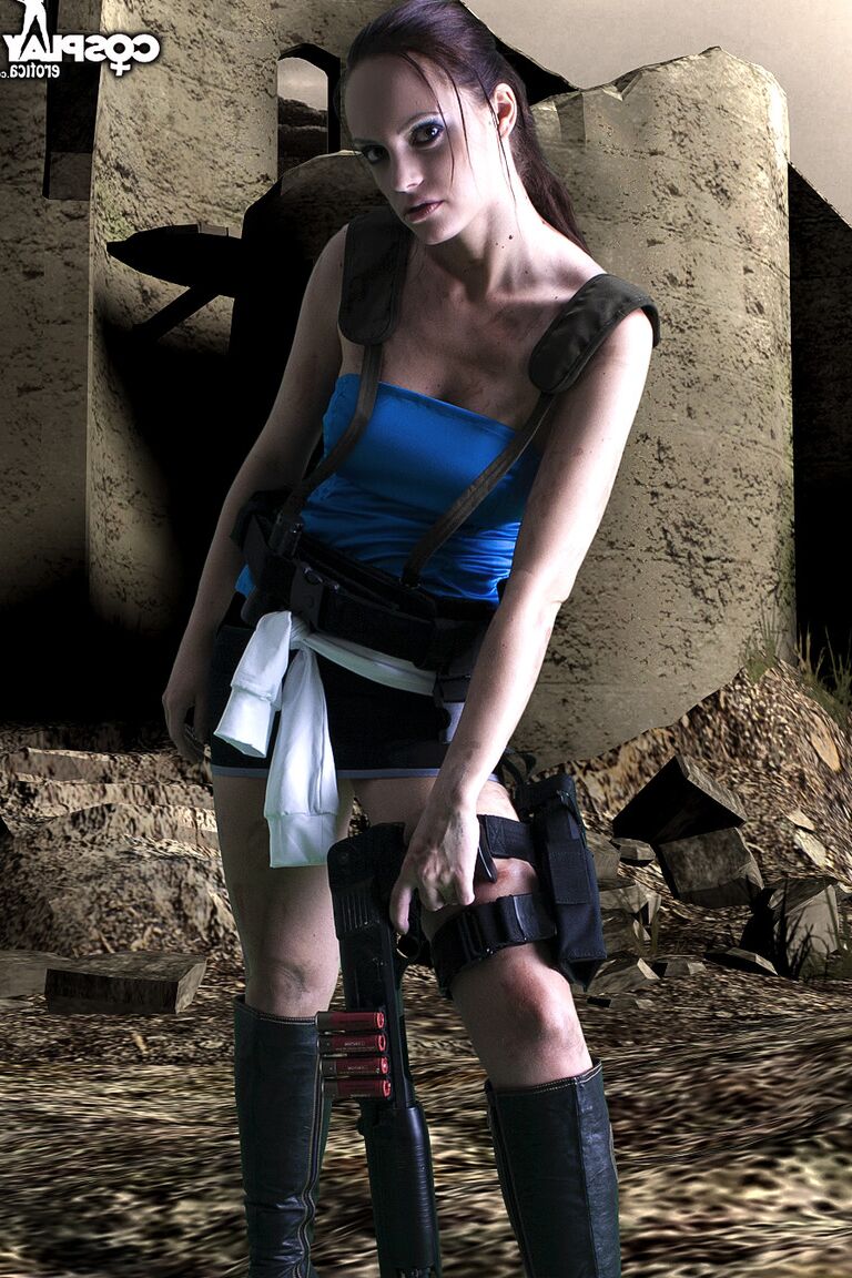 12P Jill Valentine Cosplay nua de Resident Evil