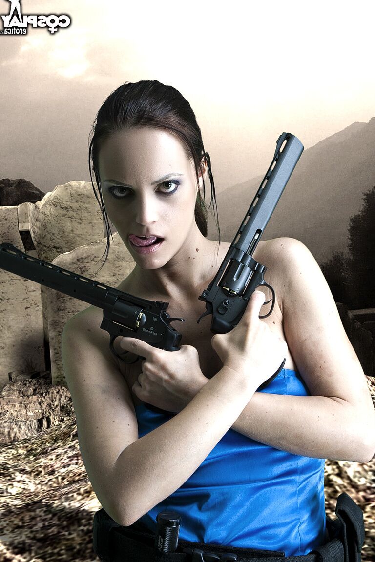 12P Jill Valentine Cosplay nua de Resident Evil