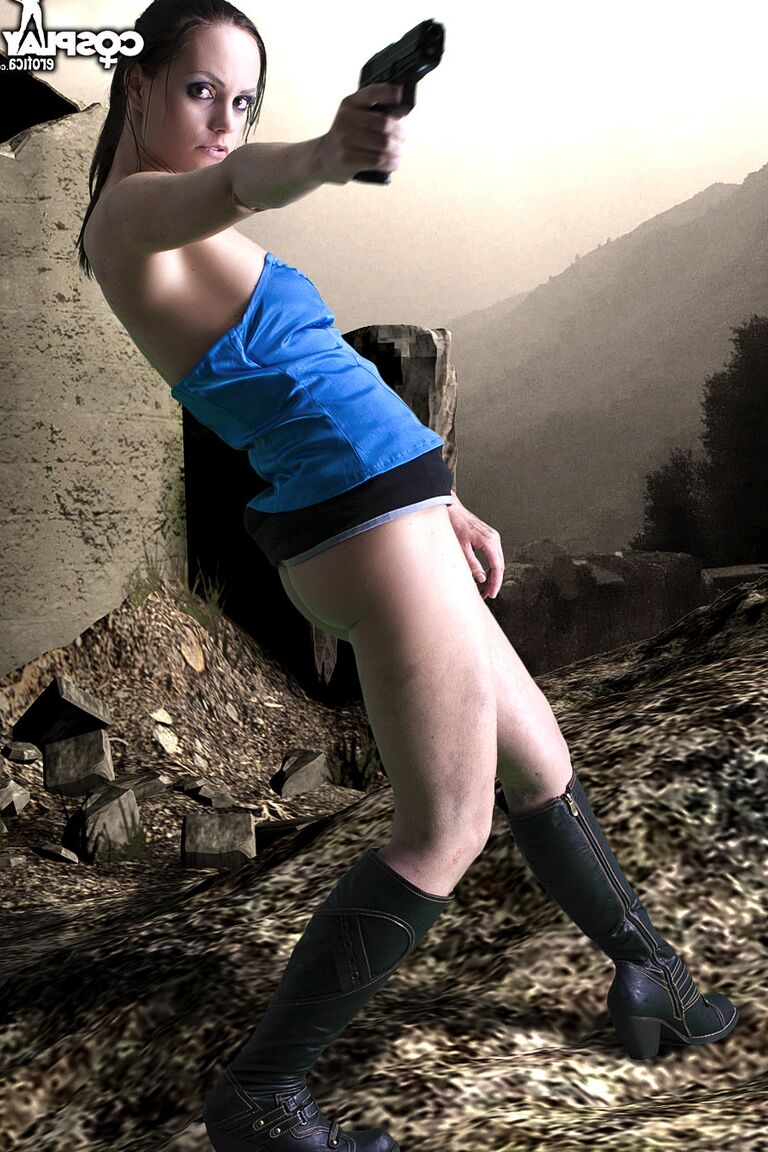 12P Jill Valentine Cosplay nua de Resident Evil