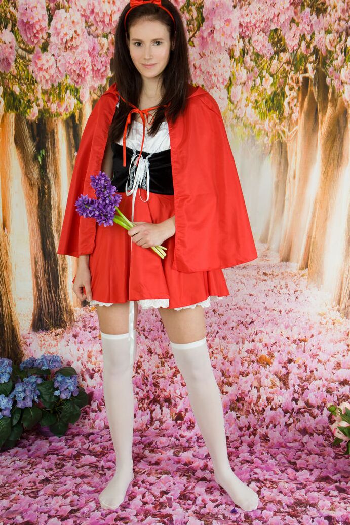 20P Teen first timer gets naked while removing Red Riding Hood outfit