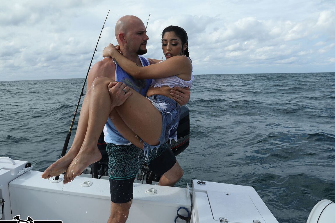 21P Latina hottie Chanell Heart enjoying hardcore sex after getting rescued at sea