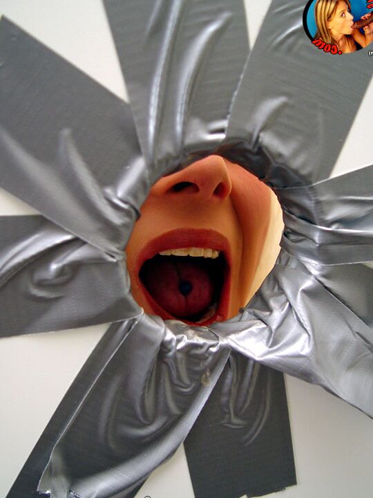 21P Blonde Heaven blowing a BBC through a gloryhole & taking an open mouth facial