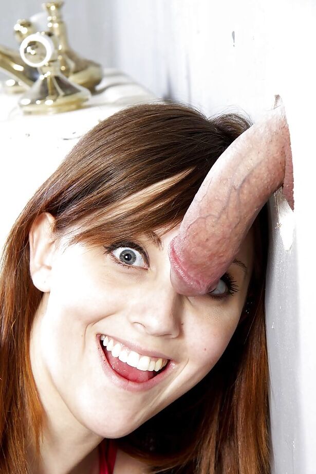 16P Slender teenager Nickey Huntsman is licking dick through the hole