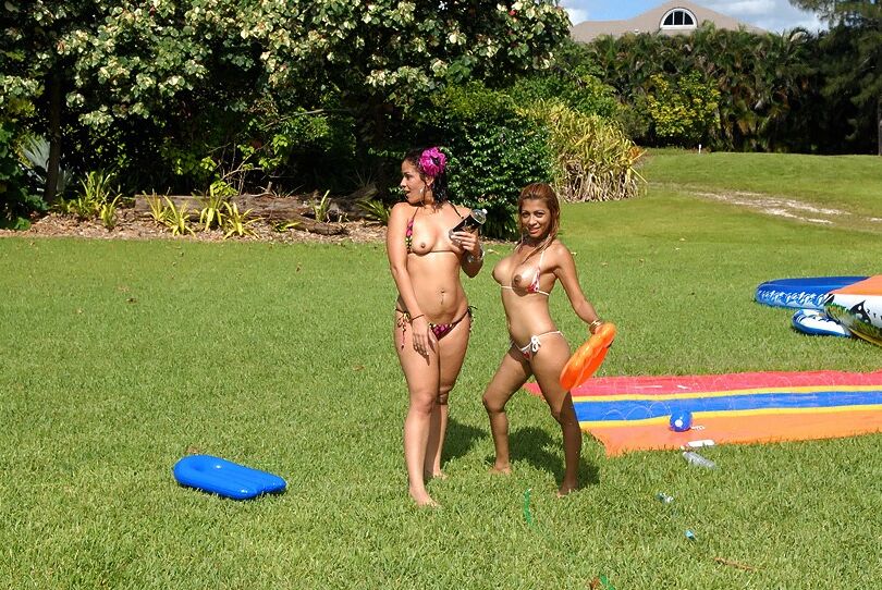 16P Naughty brazilian whores sharing a hard cock and swapping cum