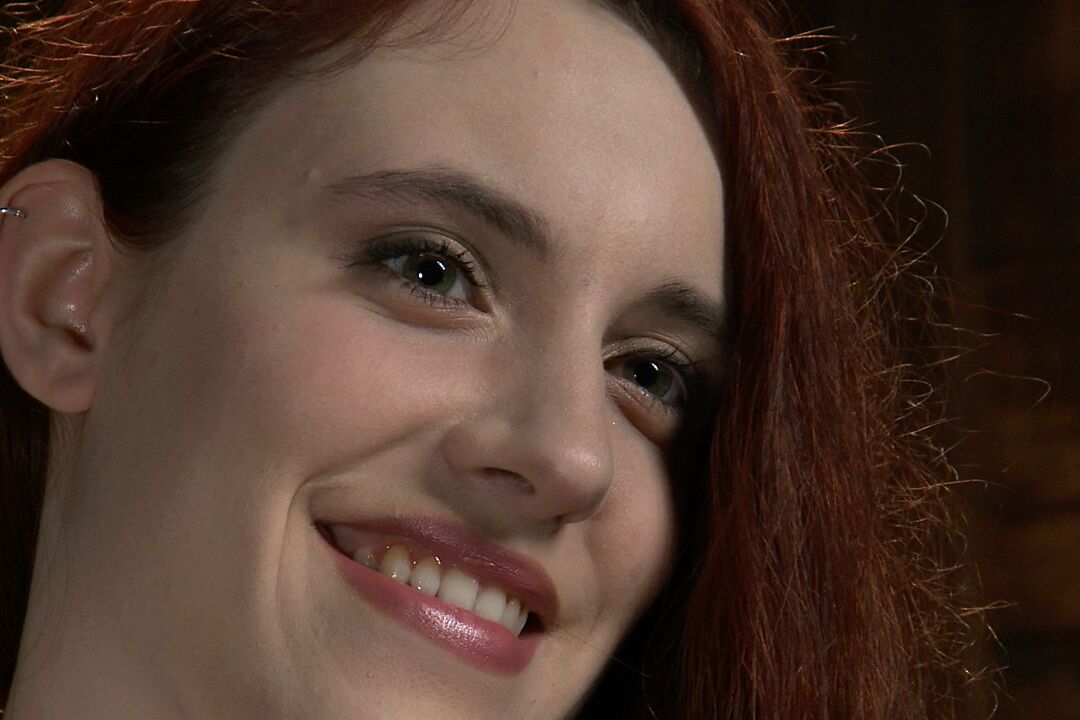 21P Barely legal ginger Iona Grace getting tied up & tortured by a perverted crowd