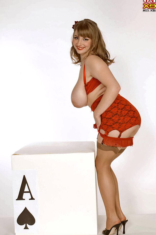 16P Curvaceous fatty Christy Marks spreads legs in stockings and masturbates twat