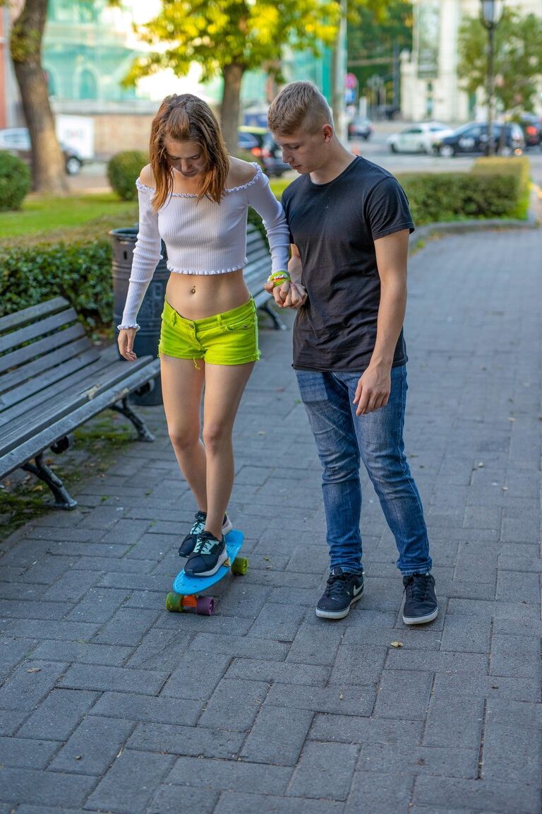 20P Cute teen Mette enjoys hardcore sex in multiple positions with a skater boy