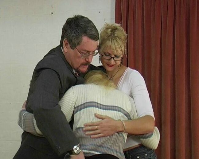 12P Blonde teen has her bare ass turned red during a caning session