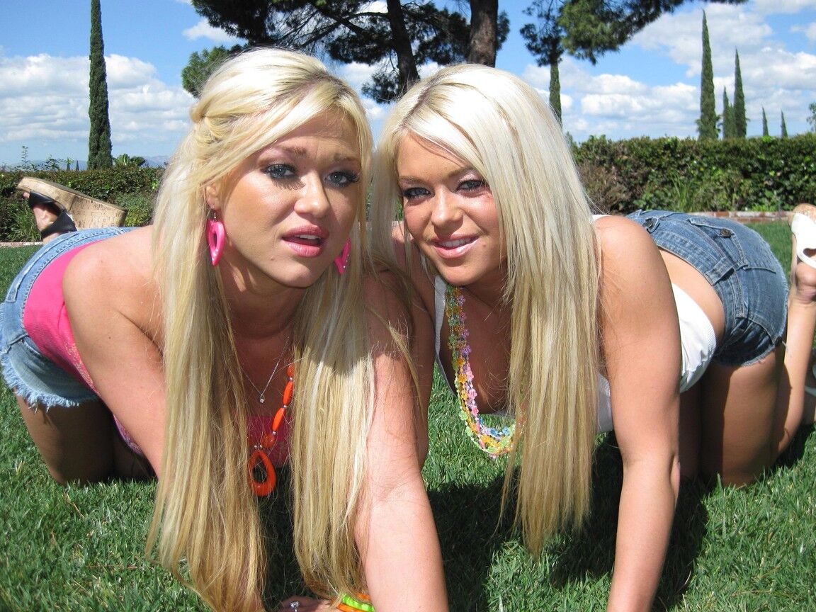 17P Busty blonde sluts Crista and Cayden show off their exotic curves and pussies