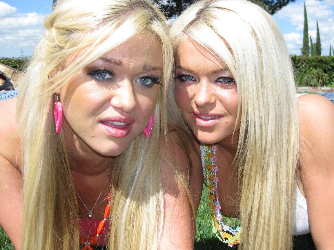17P Busty blonde sluts Crista and Cayden show off their exotic curves and pussies