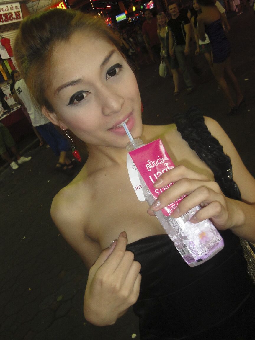 17P Stunning ladyboy Yoyo exposing her perfect big tits and curved dick