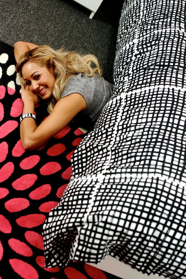 19P Small chick Tinslee Reagan strips from her clothes while she poses on the bed