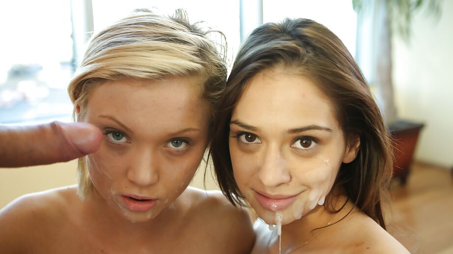 16P Hot young babes Sara Luv and Dakota Skye in a hardcore 3some