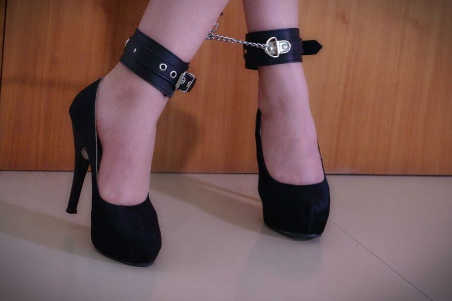 16P Teen model Arissa touches her pussy while cuffed at the wrists and ankles