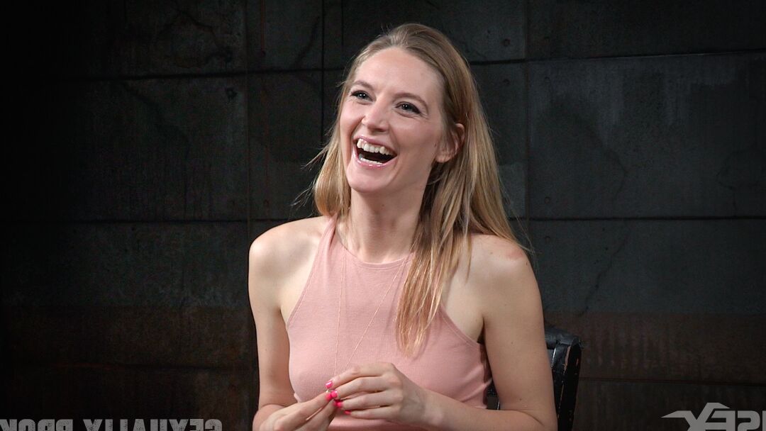 15P Thin white girl Mona Wales is affixed to metal poles for sexual servitude