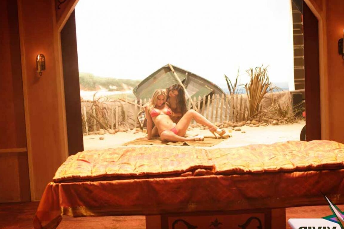 17P Indian babe Sunny Leone stripping and cuddling with hot blonde chick