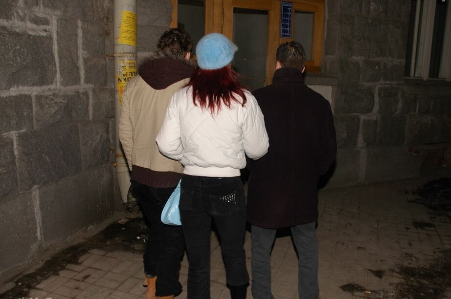 21P Teen redhead Helga gets spit roasted in a hardcore 3some with her BF & his pal