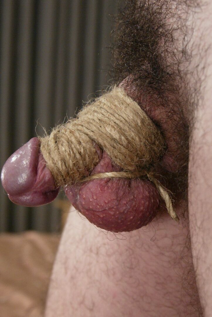 17P Dominatrix Cherokee ties up her slave's fat dick & makes him suck her strapon
