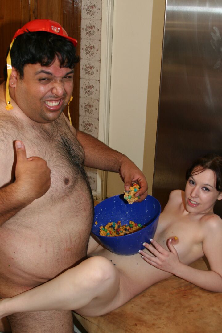 21P 18-year-old Crissy Tyler gets fucked by a nasty fat dude in the kitchen