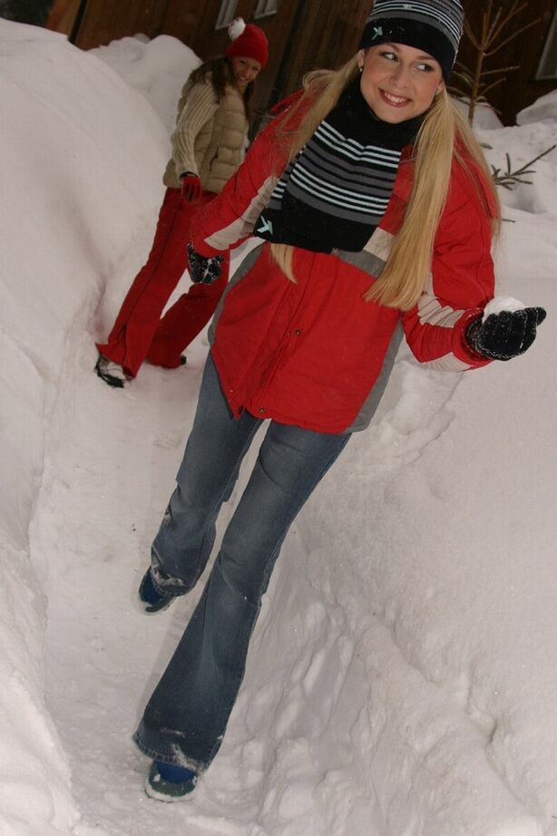 16P The cold and snow doesn't stop these gorgeous teens from eating each other's