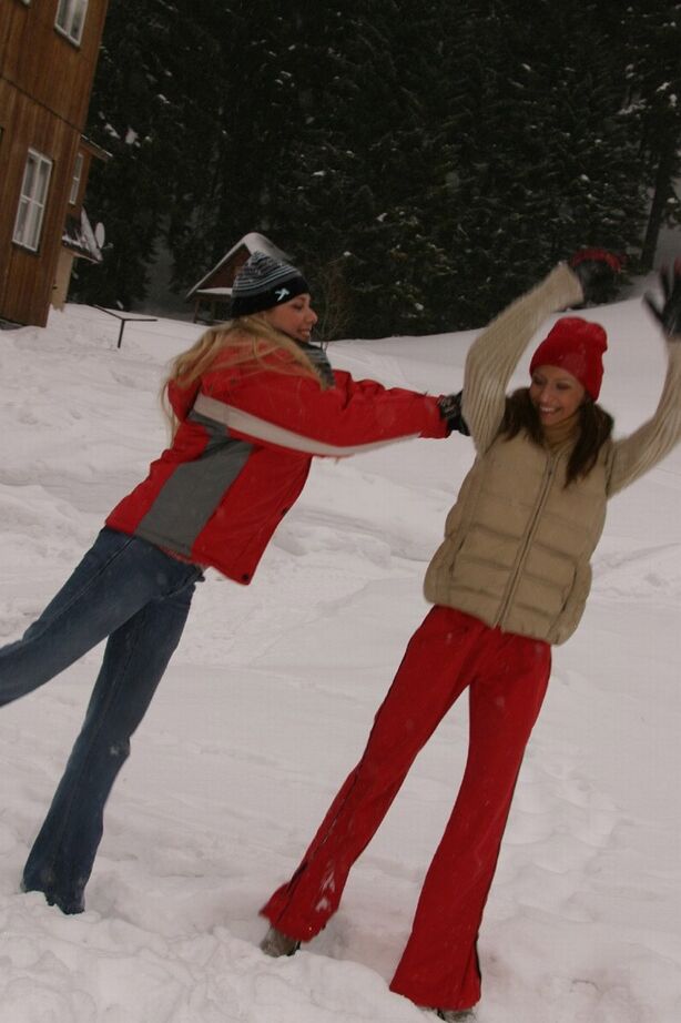 16P The cold and snow doesn't stop these gorgeous teens from eating each other's
