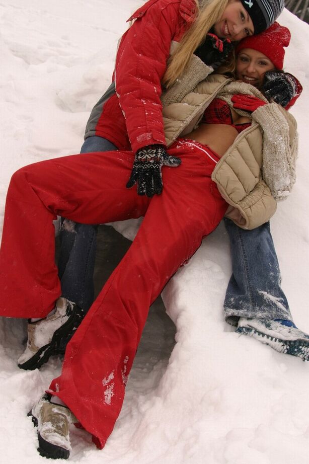 16P The cold and snow doesn't stop these gorgeous teens from eating each other's